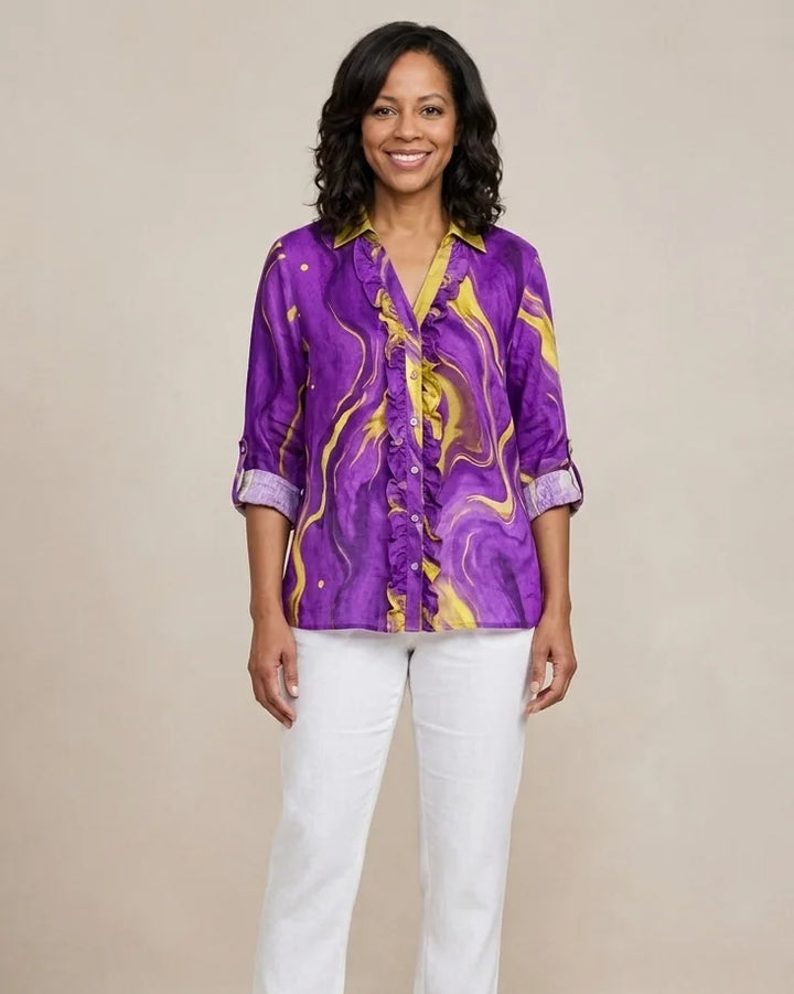 Bonnie | Elegant Linen Summer Blouse