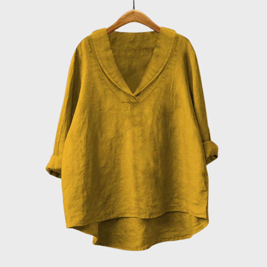 Samantha | Elegant Linen Summer Blouse — product