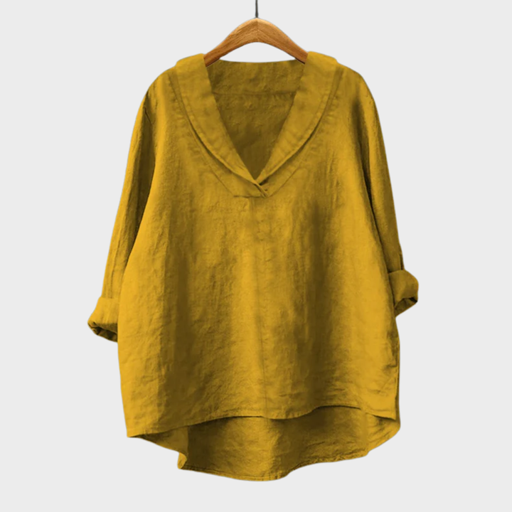 Samantha | Elegant Linen Summer Blouse — product