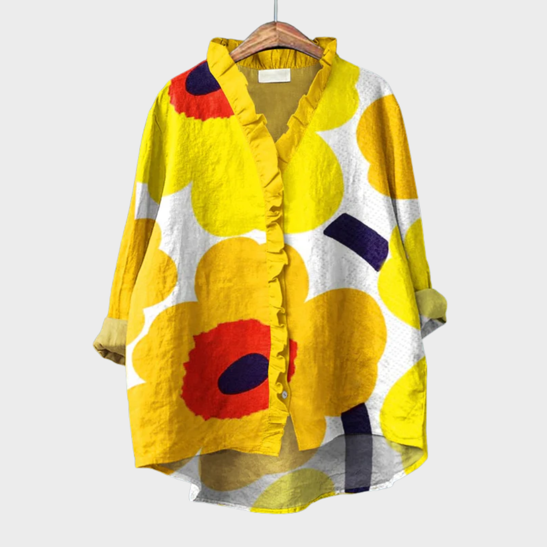 Helena | Elegant Linen Summer Blouse — product