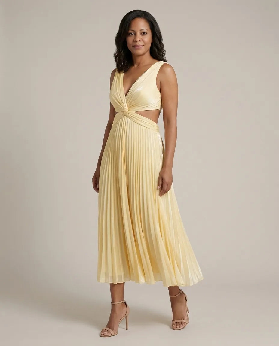 Keira | Radiant Twist Dress — Yellow