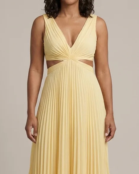 Keira | Radiant Twist Dress — Yellow