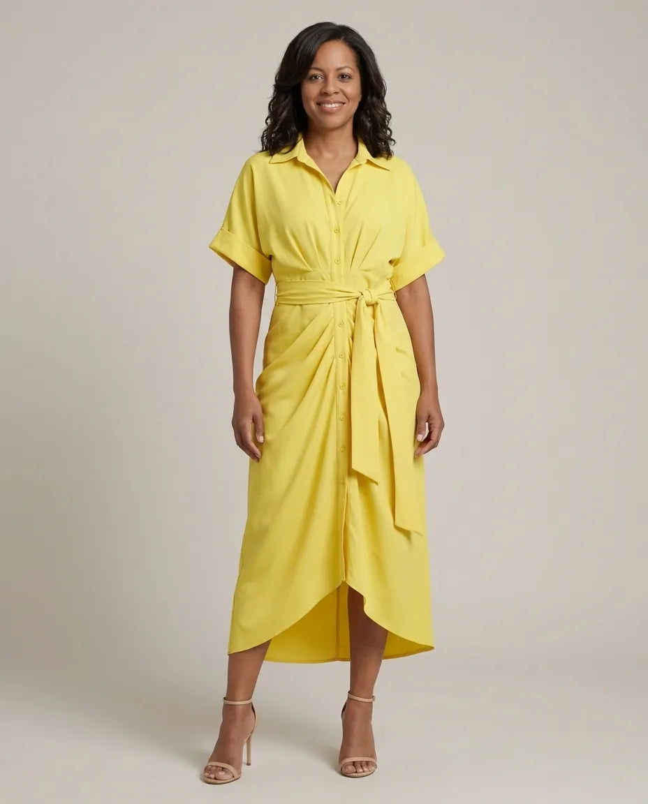 Stella | Elegant Casual Dress — Yellow