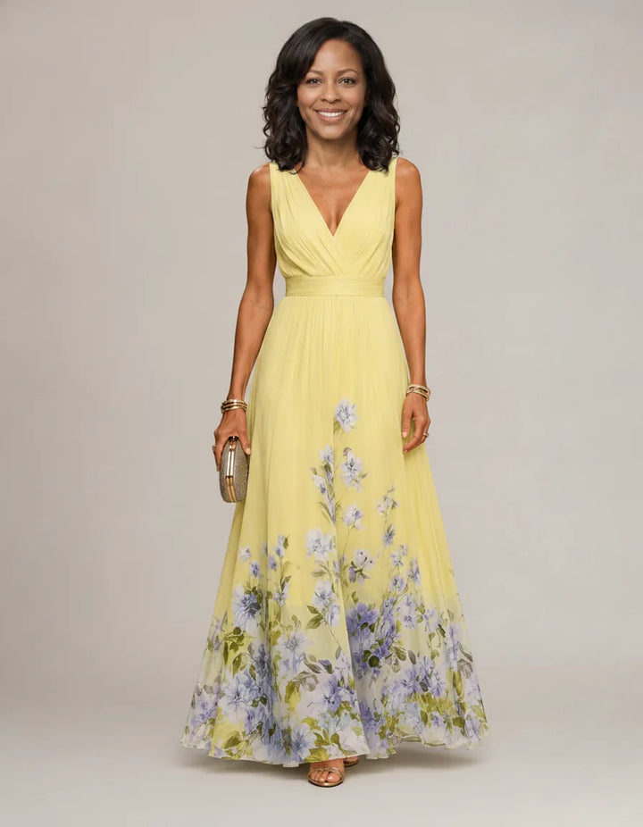 Mica | Sleeveless A Maxi Dress — Yellow