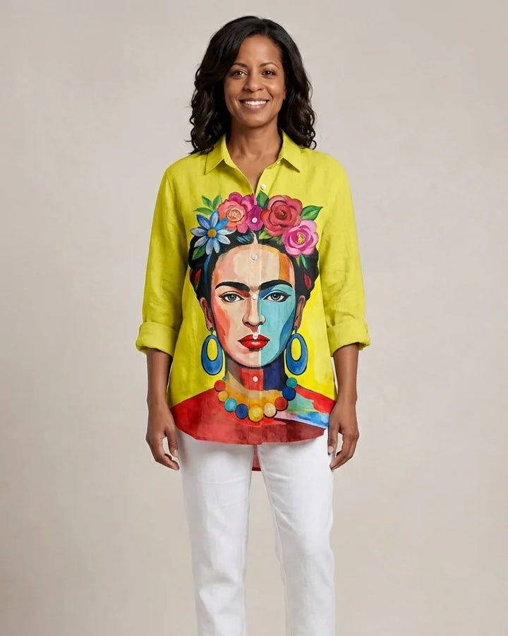 Amelia | Elegant Linen Summer Blouse