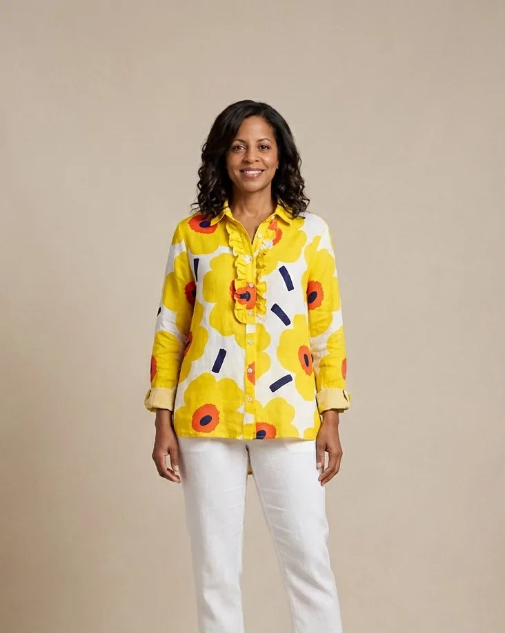Helena | Elegant Linen Summer Blouse