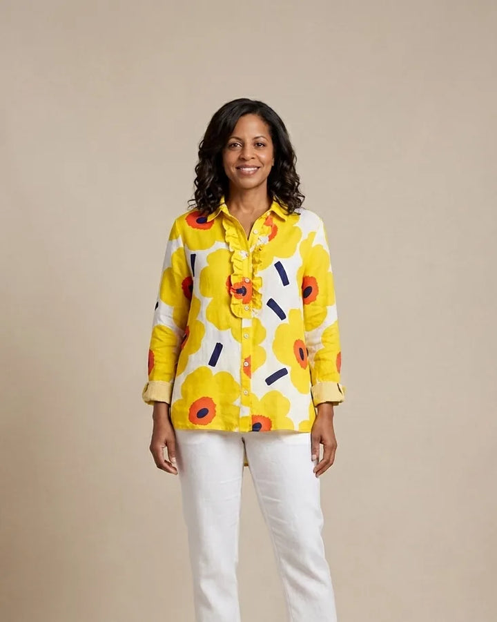 Helena | Elegant Linen Summer Blouse