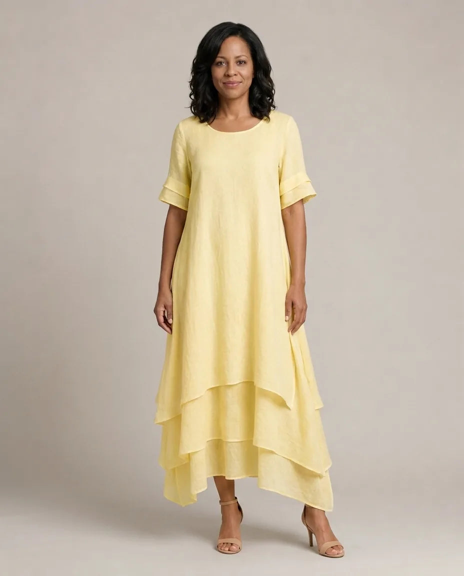 Liora | Flowing Grace Maxi Dress — Yellow
