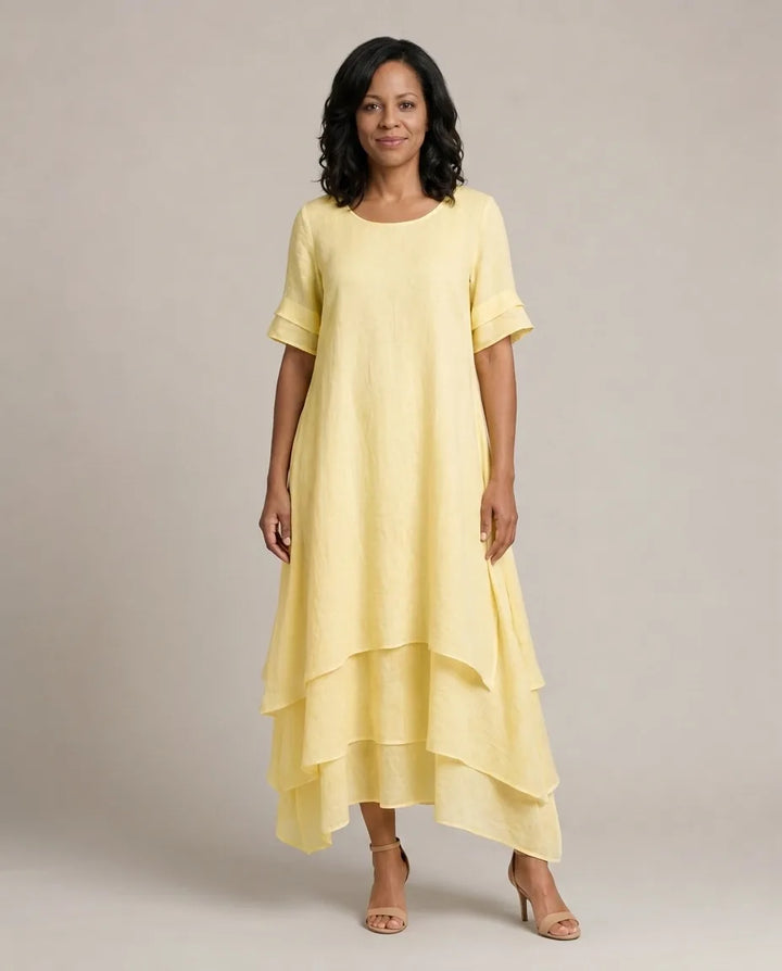 Liora | Flowing Grace Maxi Dress — Yellow