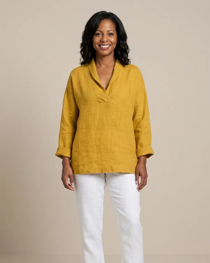 Samantha | Elegant Linen Summer Blouse